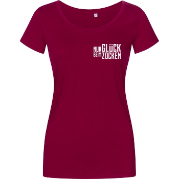 Die Buddies zocken 2EpicBuddies - Nur Glück beim Zocken clean T-Shirt Damenshirt berry