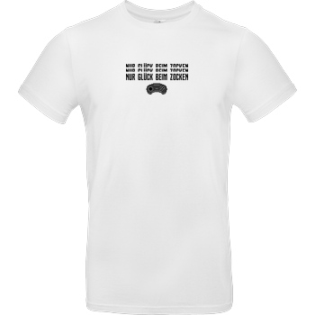 Die Buddies zocken 2EpicBuddies - Nur Glück beim Zocken Controller T-Shirt B&C EXACT 190 - Weiß