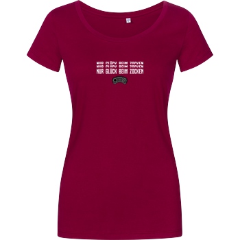Die Buddies zocken 2EpicBuddies - Nur Glück beim Zocken Controller T-Shirt Damenshirt berry