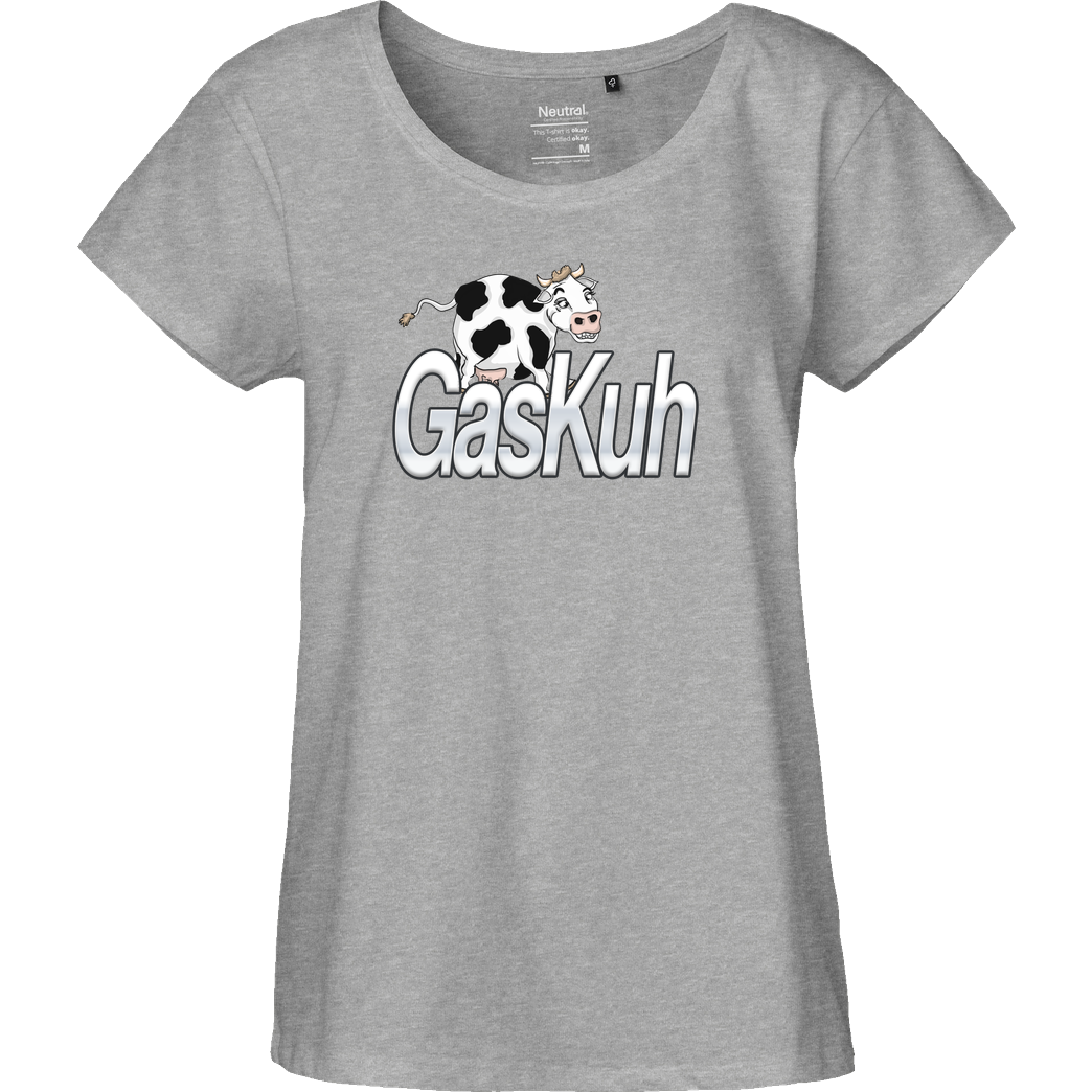 Achsel Folee Achsel Folee - GasKuh T-Shirt Fairtrade Loose Fit Girlie - heather grey