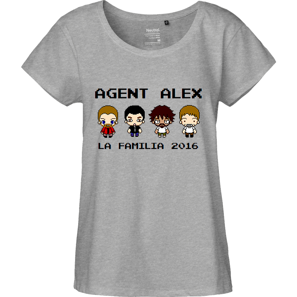 Agent Alex Agent Alex - La Familia T-Shirt Fairtrade Loose Fit Girlie - heather grey