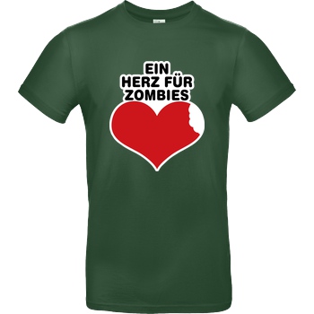 AhrensburgAlex AhrensburgAlex - Ein Herz für Zombies T-Shirt B&C EXACT 190 - Flaschengrün