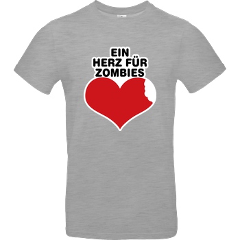 AhrensburgAlex AhrensburgAlex - Ein Herz für Zombies T-Shirt B&C EXACT 190 - heather grey