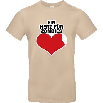 AhrensburgAlex AhrensburgAlex - Ein Herz für Zombies T-Shirt B&C EXACT 190 - Sand