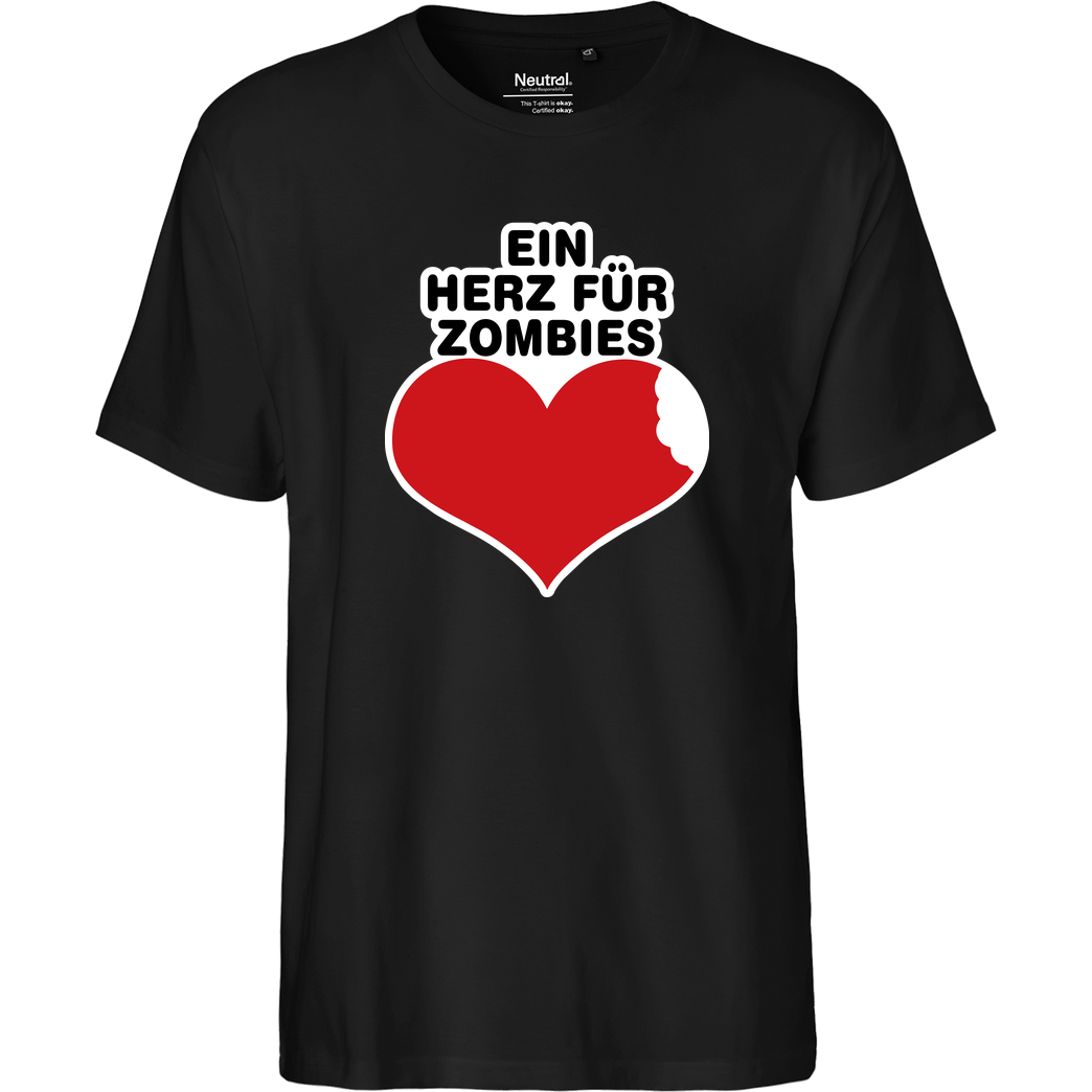 AhrensburgAlex AhrensburgAlex - Ein Herz für Zombies T-Shirt Fairtrade T-Shirt - schwarz