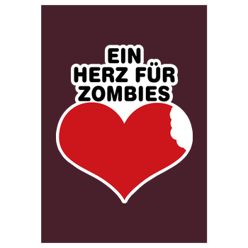 AhrensburgAlex - Ein Herz für Zombies Kunstdruck bordeaux