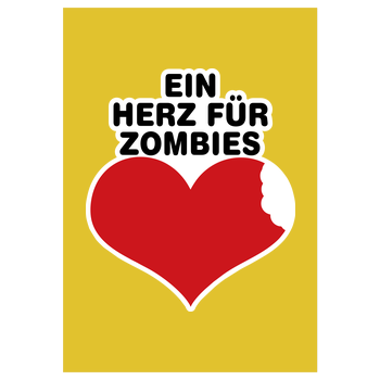 AhrensburgAlex - Ein Herz für Zombies Kunstdruck gelb