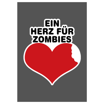 AhrensburgAlex - Ein Herz für Zombies Kunstdruck grau