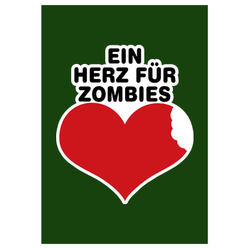 AhrensburgAlex - Ein Herz für Zombies Kunstdruck grün