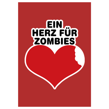 AhrensburgAlex - Ein Herz für Zombies Kunstdruck rot