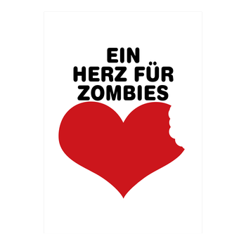 AhrensburgAlex - Ein Herz für Zombies Kunstdruck weiss