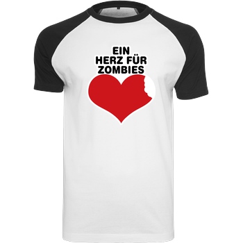 AhrensburgAlex AhrensburgAlex - Ein Herz für Zombies T-Shirt Raglan-Shirt weiß