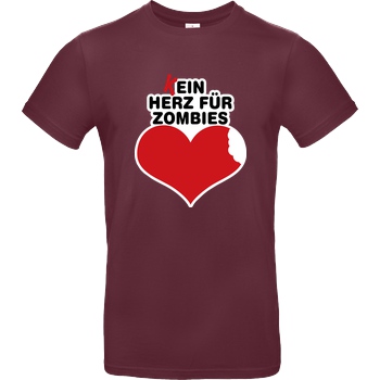 AhrensburgAlex AhrensburgAlex - (K)ein Herz für Zombies T-Shirt B&C EXACT 190 - Bordeaux