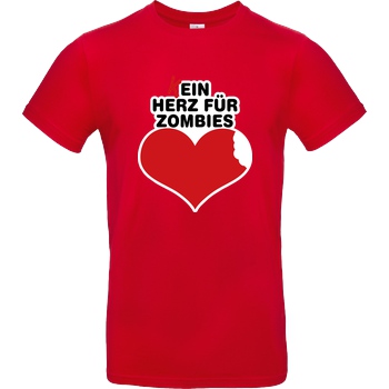 AhrensburgAlex AhrensburgAlex - (K)ein Herz für Zombies T-Shirt B&C EXACT 190 - Rot