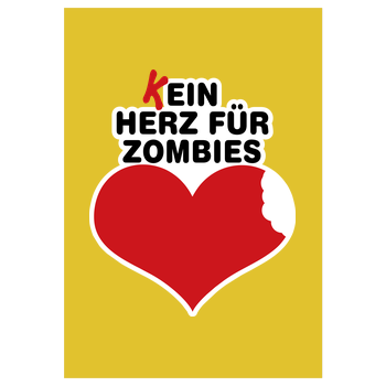 AhrensburgAlex - (K)ein Herz für Zombies Kunstdruck gelb