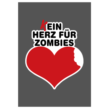 AhrensburgAlex - (K)ein Herz für Zombies Kunstdruck grau