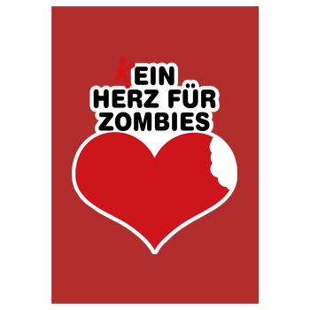 AhrensburgAlex - (K)ein Herz für Zombies Kunstdruck rot