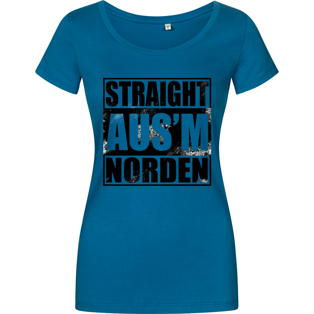 AhrensburgAlex AhrensburgAlex - Straight ausm Norden T-Shirt Damenshirt petrol
