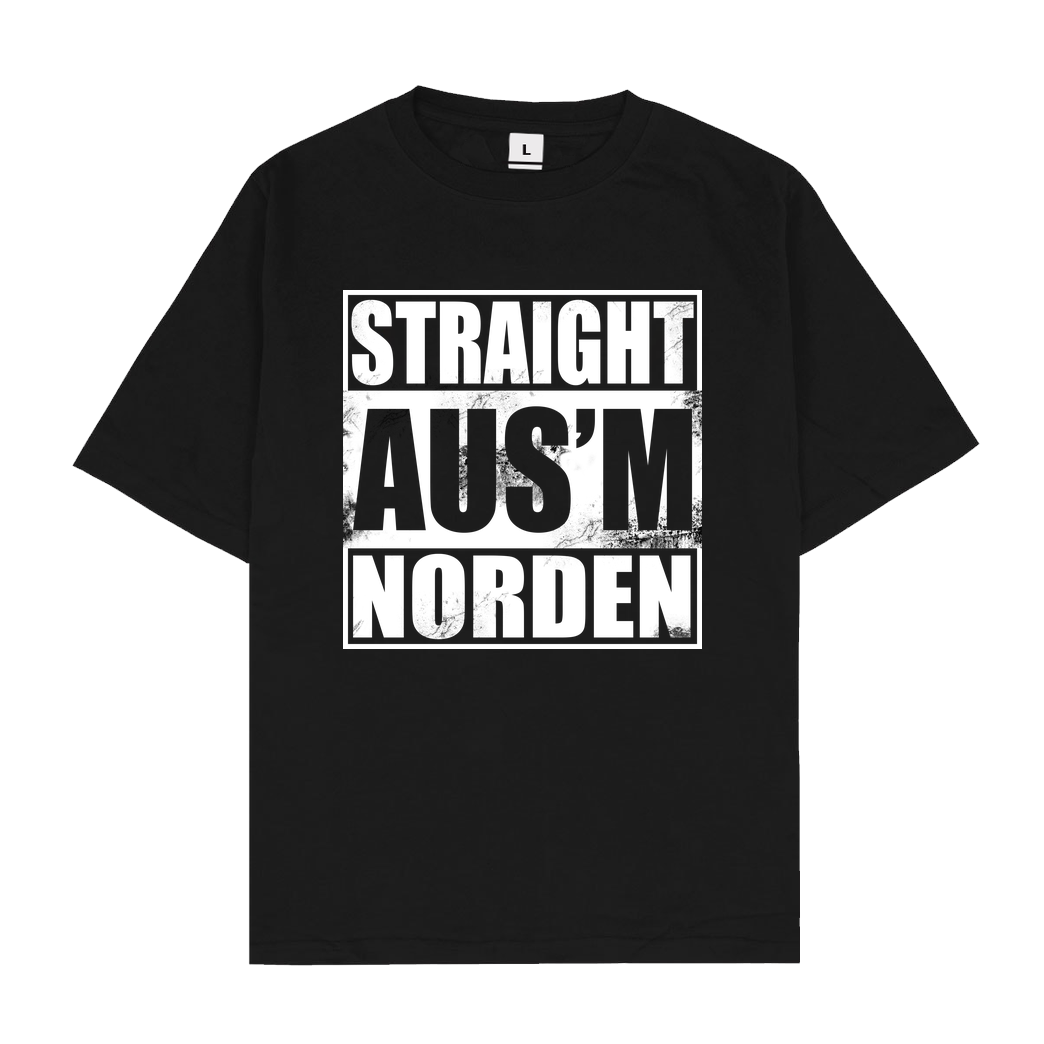 AhrensburgAlex AhrensburgAlex - Straight ausm Norden T-Shirt Oversize T-Shirt - Schwarz