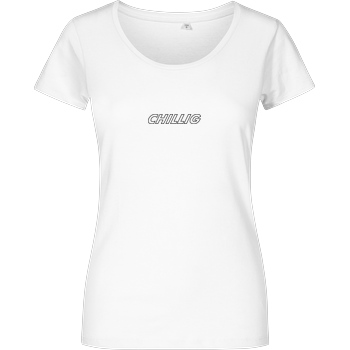 AimBrot Aimbrot - Chillig T-Shirt Damenshirt weiss