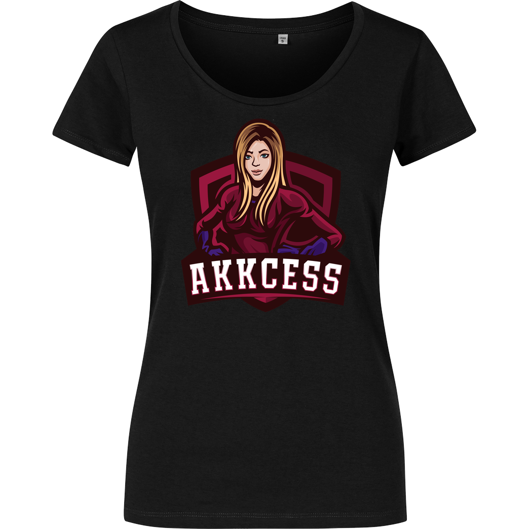 Akkcess' Akkcessoires Akkcess - Akkcess Logo chest print T-Shirt Damenshirt schwarz