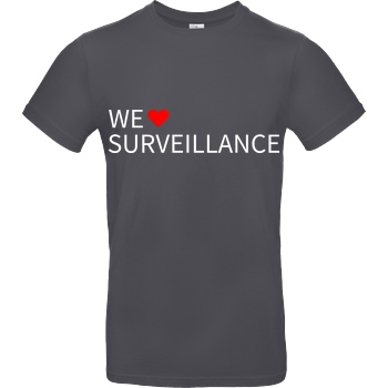 Alexander Lehmann Alexander Lehmann - We Love Surveillance T-Shirt B&C EXACT 190 - Dark Grey