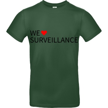 Alexander Lehmann Alexander Lehmann - We Love Surveillance T-Shirt B&C EXACT 190 - Flaschengrün