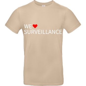 Alexander Lehmann Alexander Lehmann - We Love Surveillance T-Shirt B&C EXACT 190 - Sand