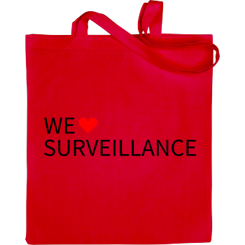 Alexander Lehmann - We Love Surveillance Stoffbeutel rot