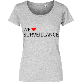 Alexander Lehmann Alexander Lehmann - We Love Surveillance T-Shirt Damenshirt heather grey