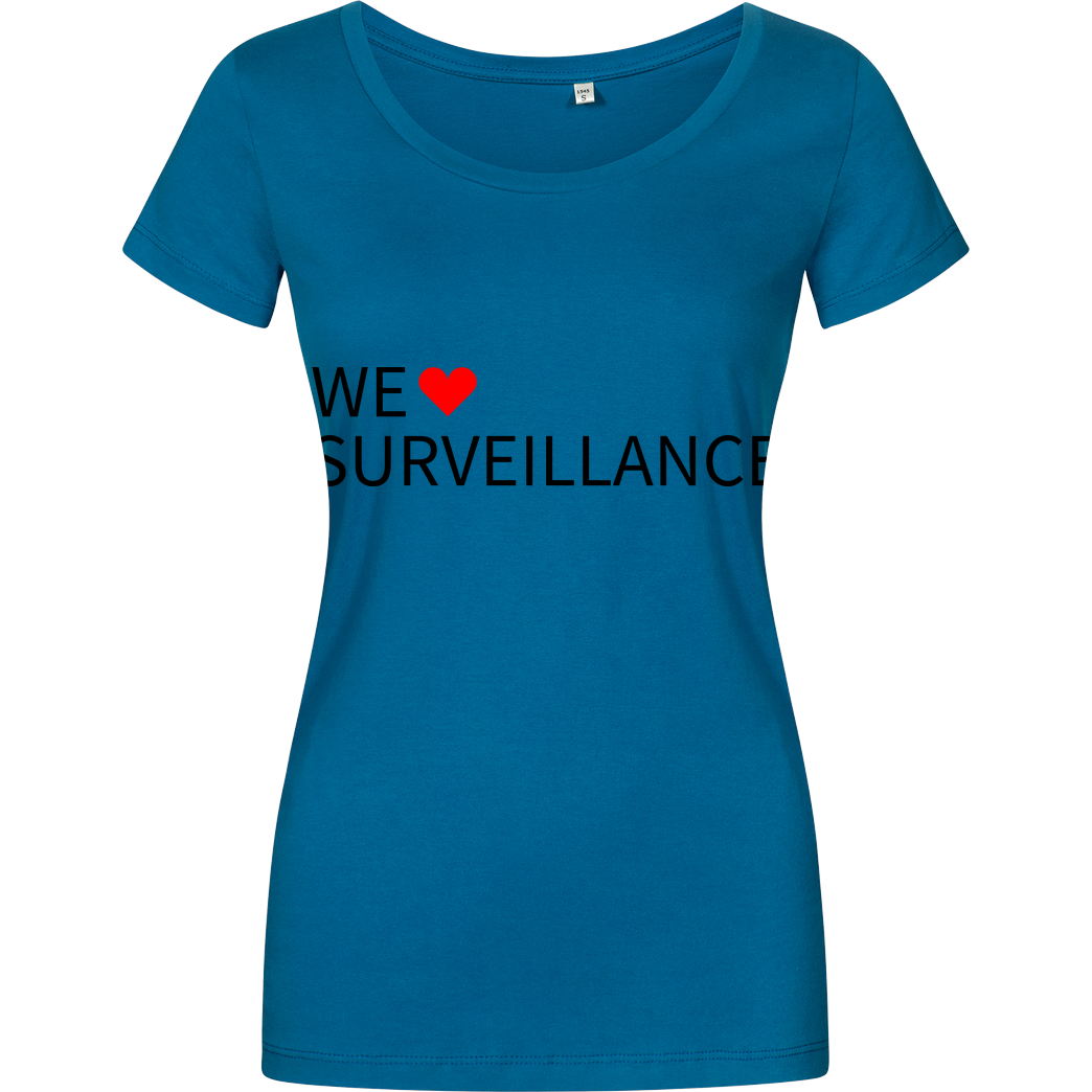 Alexander Lehmann Alexander Lehmann - We Love Surveillance T-Shirt Damenshirt petrol