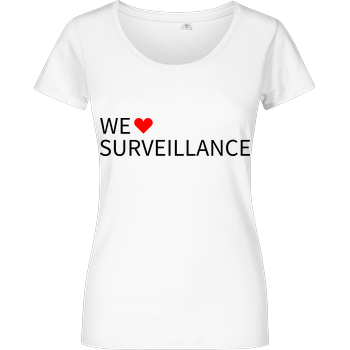 Alexander Lehmann - We Love Surveillance Damenshirt weiss