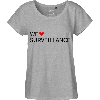 Alexander Lehmann Alexander Lehmann - We Love Surveillance T-Shirt Fairtrade Loose Fit Girlie - heather grey