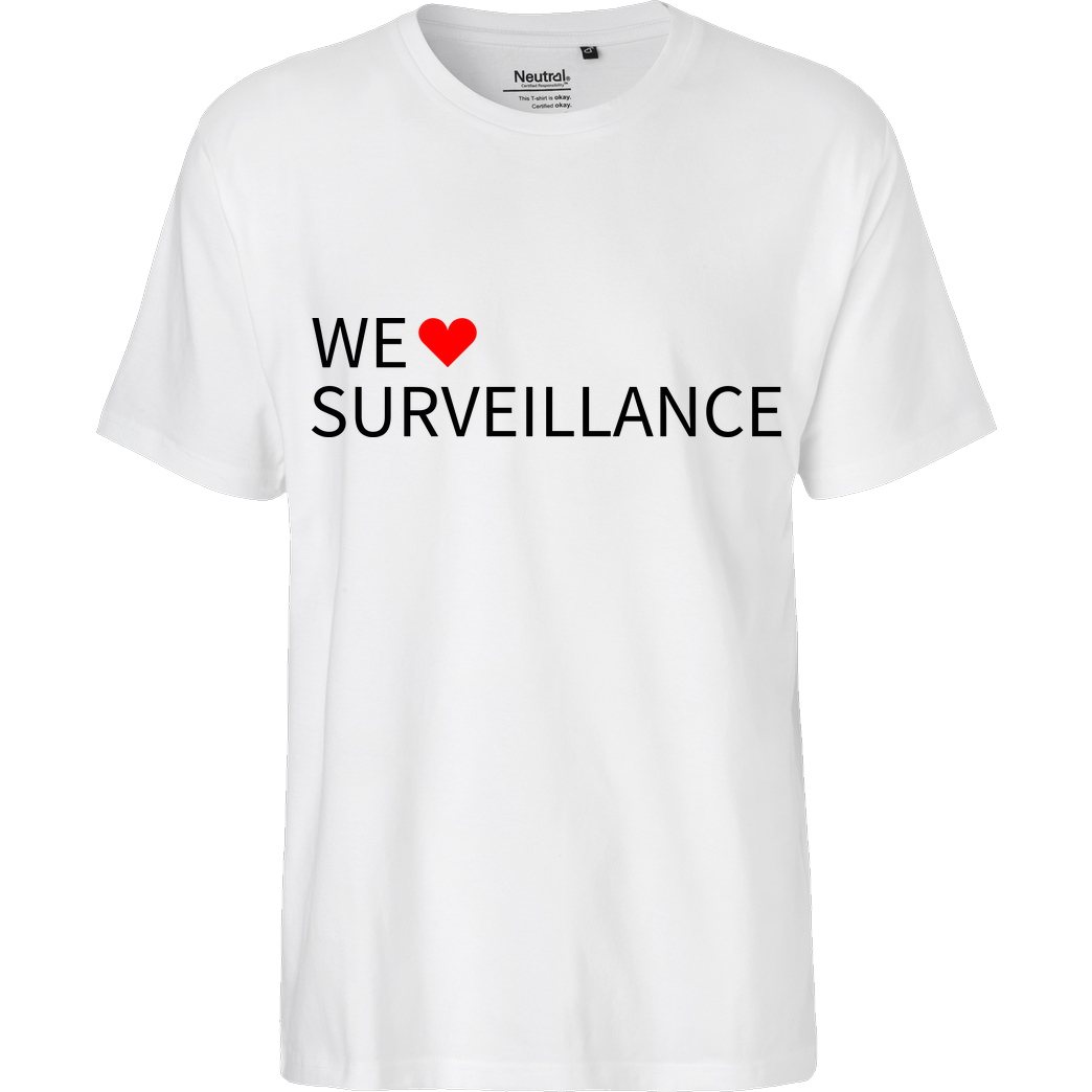 Alexander Lehmann Alexander Lehmann - We Love Surveillance T-Shirt Fairtrade T-Shirt - weiß