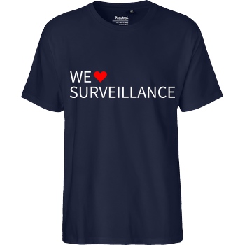 Alexander Lehmann Alexander Lehmann - We Love Surveillance T-Shirt Fairtrade T-Shirt - navy