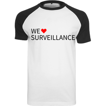 Alexander Lehmann - We Love Surveillance Raglan-Shirt weiß