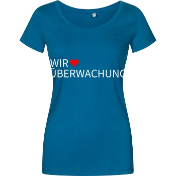 Alexander Lehmann Alexander Lehmann - Wir lieben Überwachung T-Shirt Damenshirt petrol