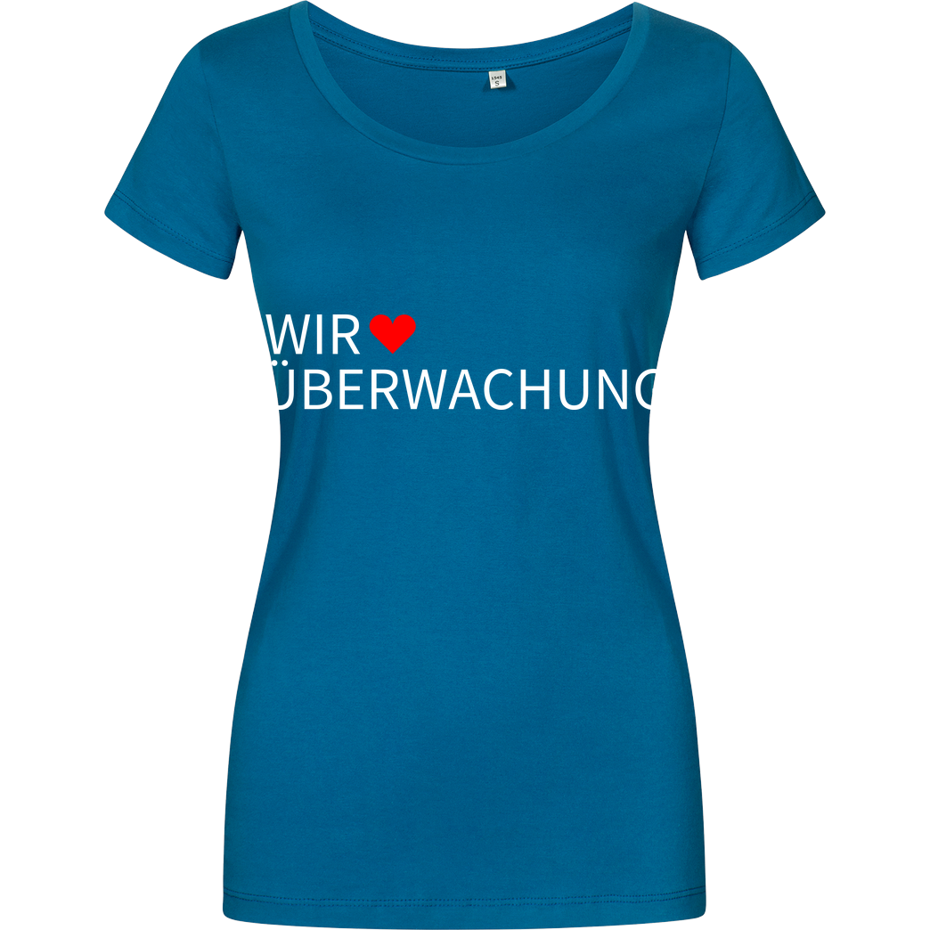 Alexander Lehmann Alexander Lehmann - Wir lieben Überwachung T-Shirt Damenshirt petrol