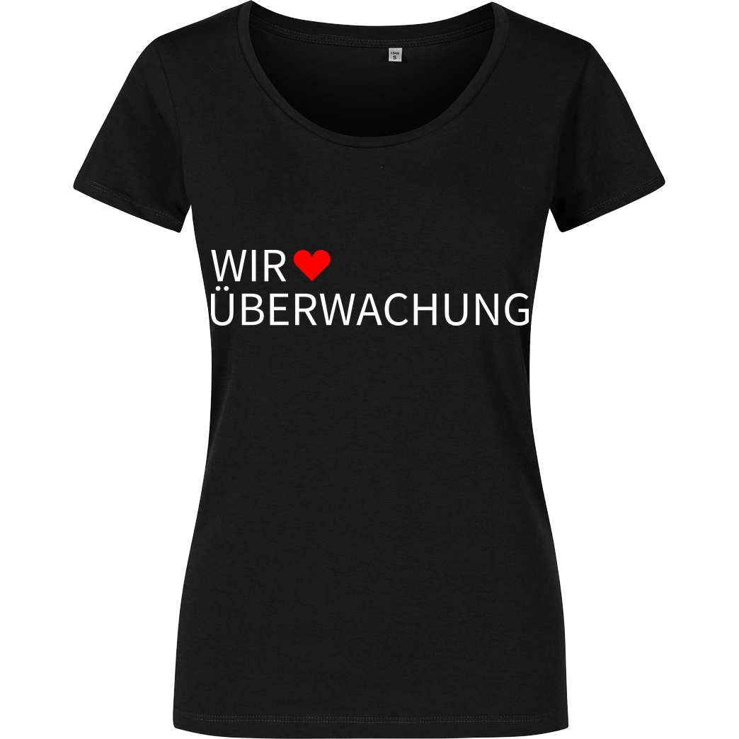 Alexander Lehmann Alexander Lehmann - Wir lieben Überwachung T-Shirt Damenshirt schwarz