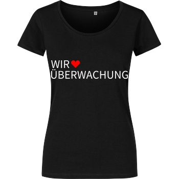 Alexander Lehmann Alexander Lehmann - Wir lieben Überwachung T-Shirt Damenshirt schwarz