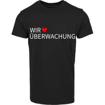 Alexander Lehmann Alexander Lehmann - Wir lieben Überwachung T-Shirt Hausmarke T-Shirt  - Schwarz
