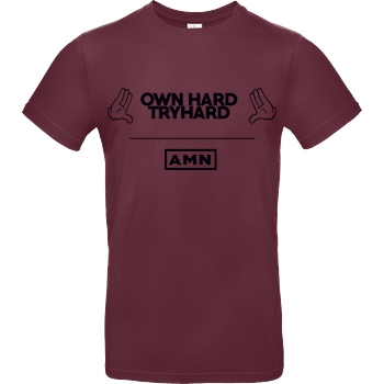AMN-Shirts.com AMN-Shirts - Own Hard T-Shirt B&C EXACT 190 - Bordeaux