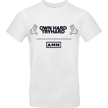 AMN-Shirts.com AMN-Shirts - Own Hard T-Shirt B&C EXACT 190 - Weiß