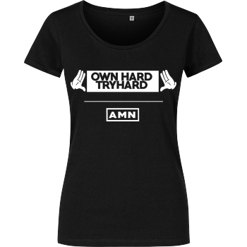 AMN-Shirts.com AMN-Shirts - Own Hard T-Shirt Damenshirt schwarz