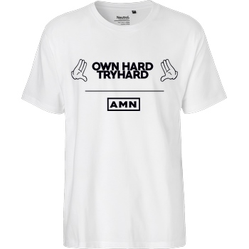 AMN-Shirts.com AMN-Shirts - Own Hard T-Shirt Fairtrade T-Shirt - weiß