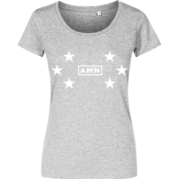 AMN-Shirts.com AMN-Shirts - Stars T-Shirt Damenshirt heather grey