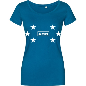 AMN-Shirts.com AMN-Shirts - Stars T-Shirt Damenshirt petrol