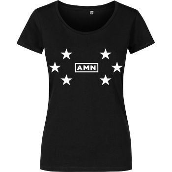 AMN-Shirts.com AMN-Shirts - Stars T-Shirt Damenshirt schwarz