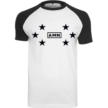 AMN-Shirts.com AMN-Shirts - Stars T-Shirt Raglan-Shirt weiß
