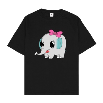 ARRi Arri - Elefant T-Shirt Oversize T-Shirt - Schwarz